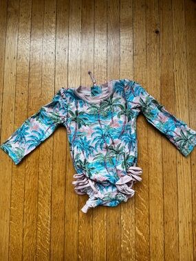 Caden Lane Toddler Long-Sleeve Pastel Palms Rashguard